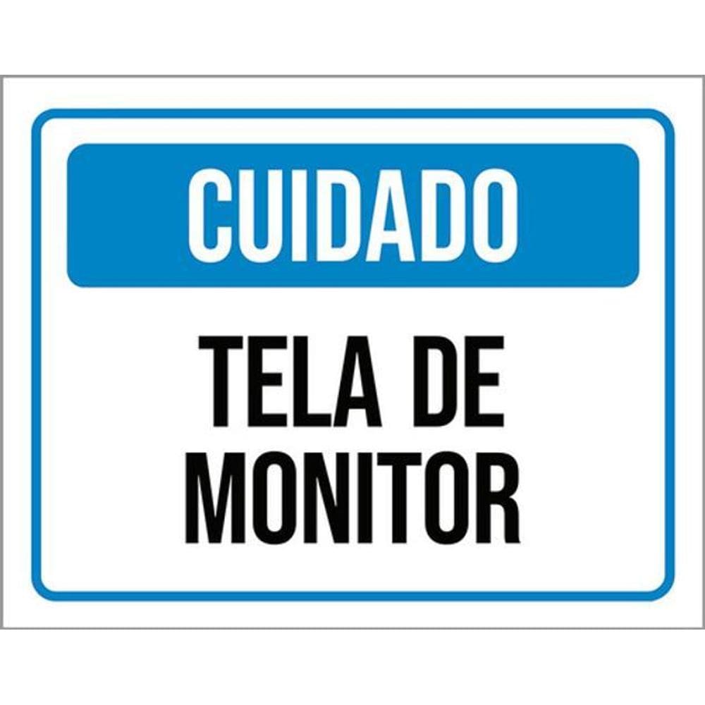 Kit 3 Placas Cuidado Tela De Monitor Azul