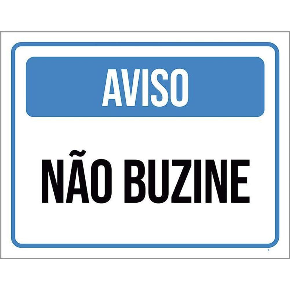 Placa Sinalização Aviso Não Buzine 36X46