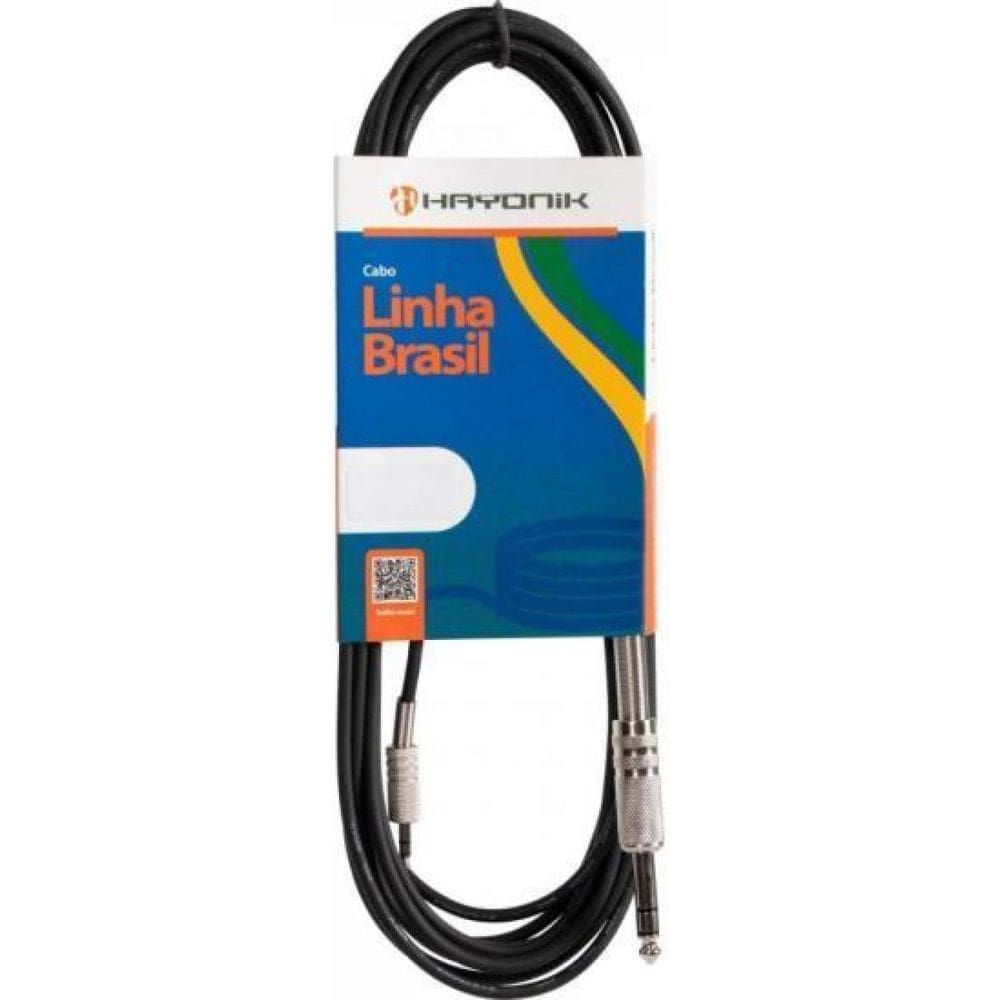 Cabo De Áudio Linha Brasil P2 Estéreo X P10 Estéreo 1,2M