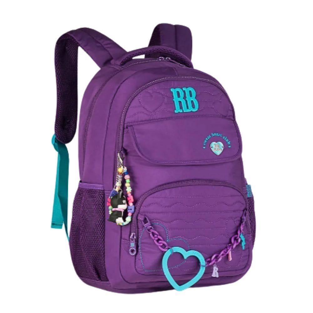 Mochila De Costas Heart Beats Roxo 17,5 Rb27015