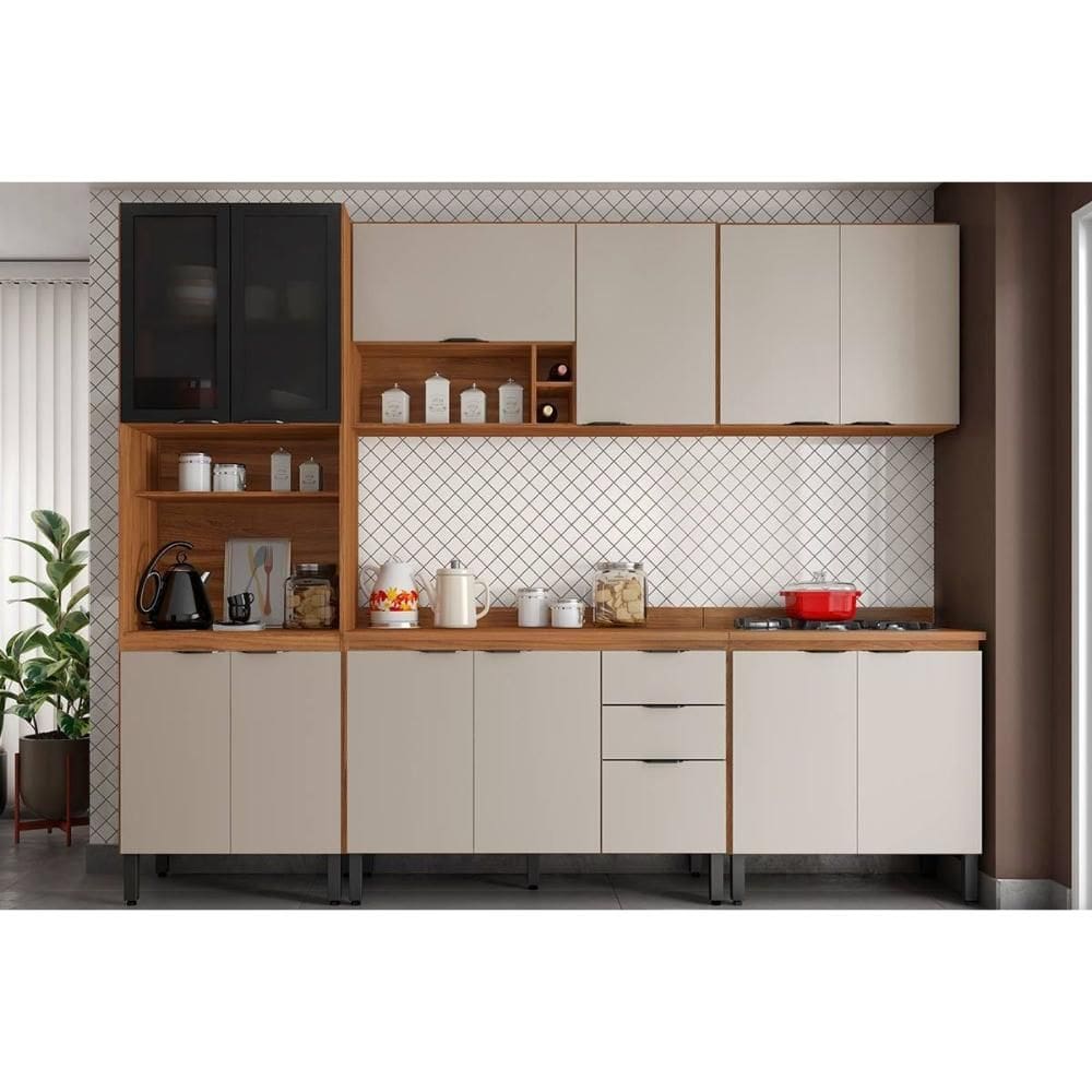 Kit Modulado Demóbile 5 Peças Firenze C5P156 Amendola/Nude Prime TX