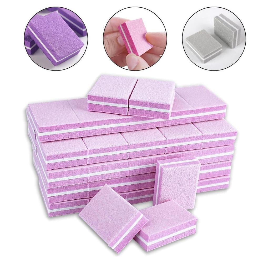 Kit 150 Mini Lixa Bloquinho Buffer 100/180 Polidora Unha Gel