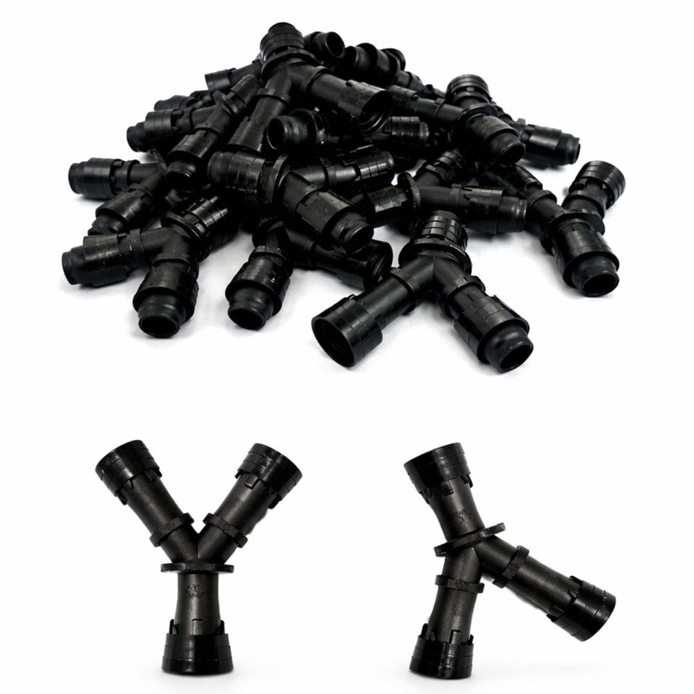 Kit 10 Uniões Y 16mm Anel 6 Pontas p/ Mangueira Gotejadora