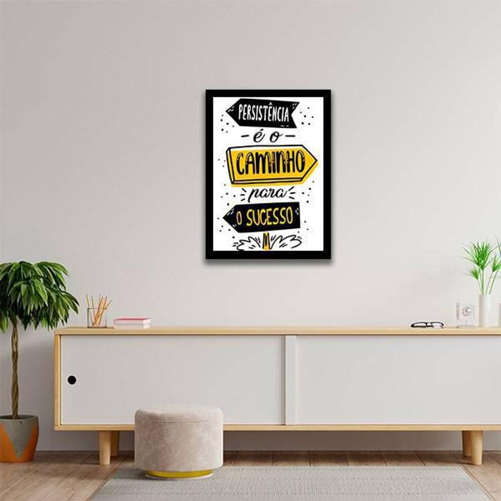Quadro Decorativo Persistência É O Caminho Para O Sucesso 45X34Cm