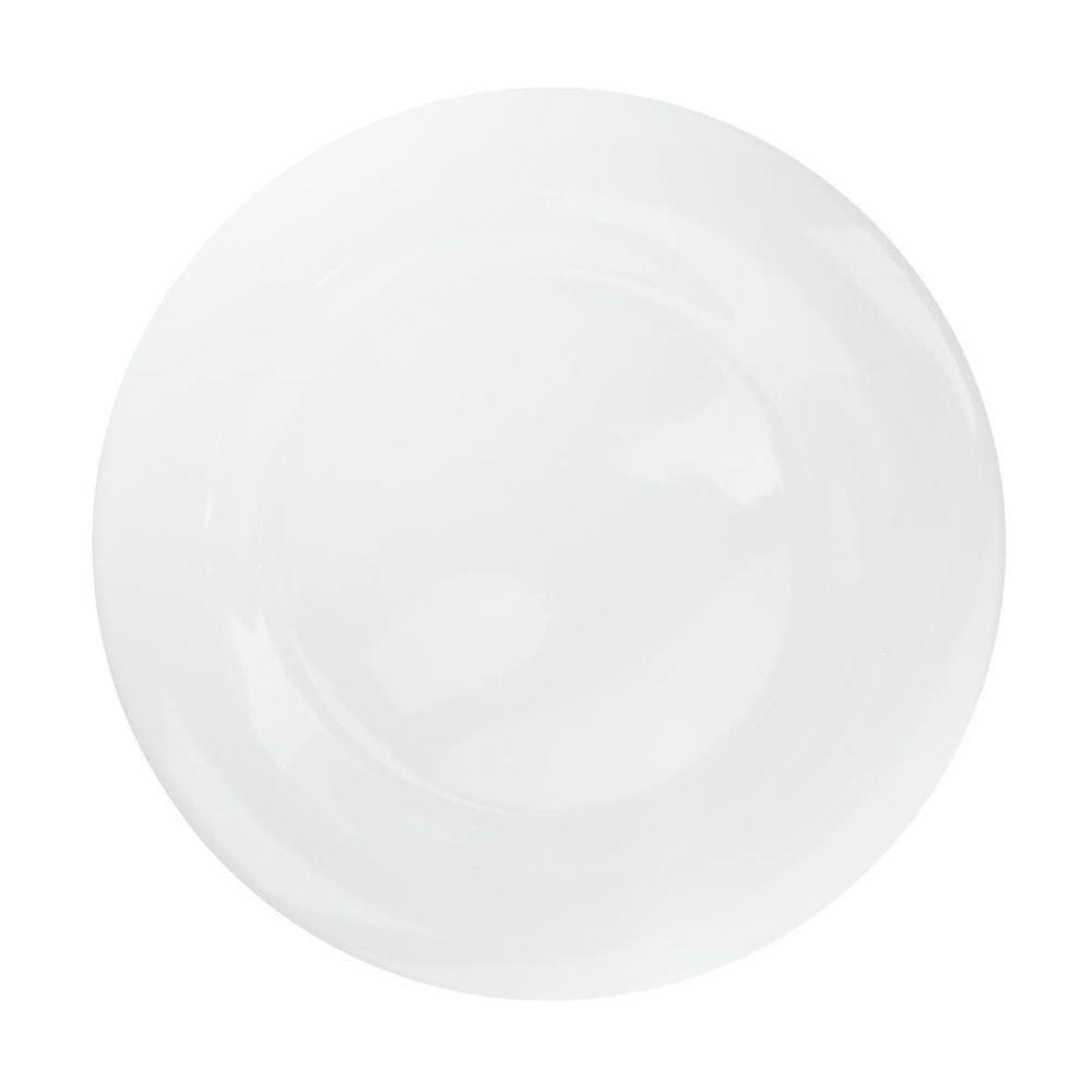 Prato De Sobremesa Redondo De Vidro Opalino 20cm Branco