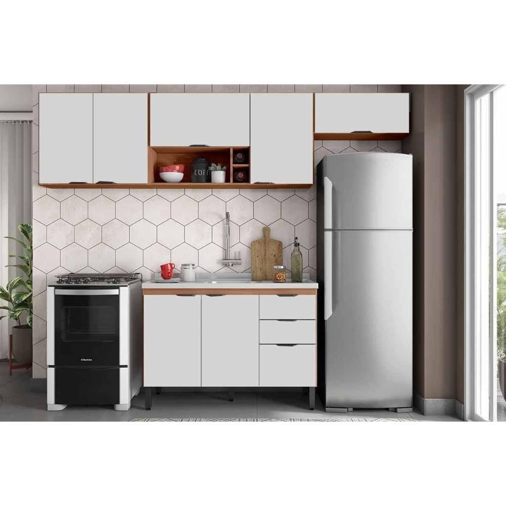 Kit Modulado Demóbile 4 Peças Firenze C4P253 Amendola/Nude Prime TX