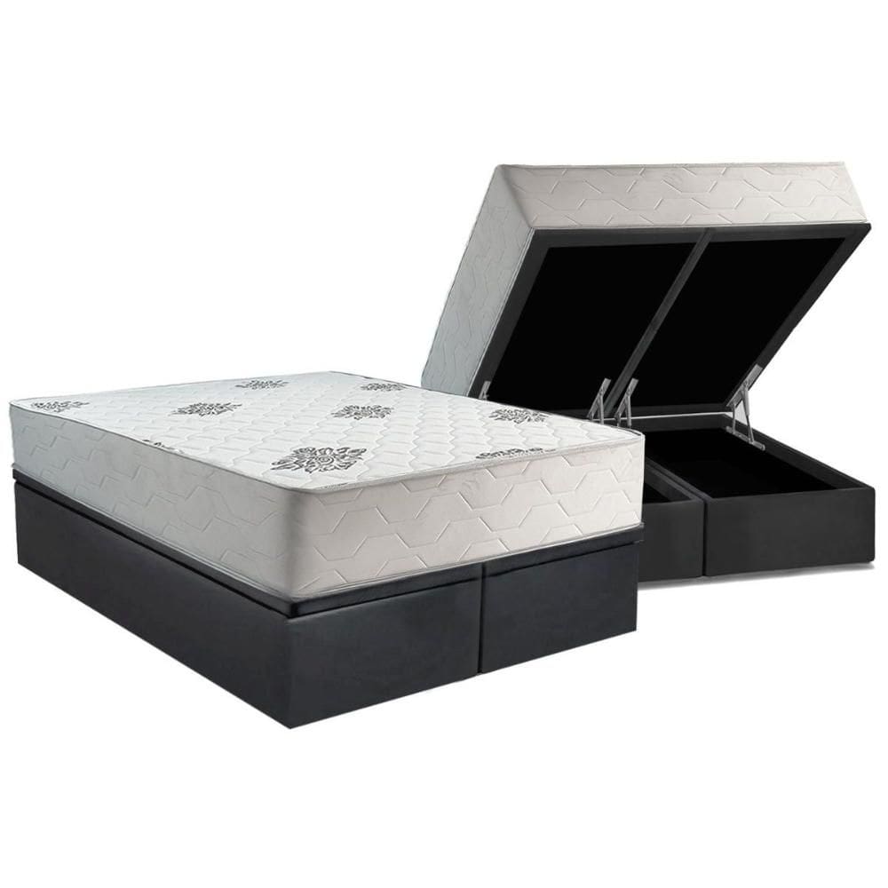 Cama Box Baú Queen + Colchão Anatômico Inovaflex Comfort