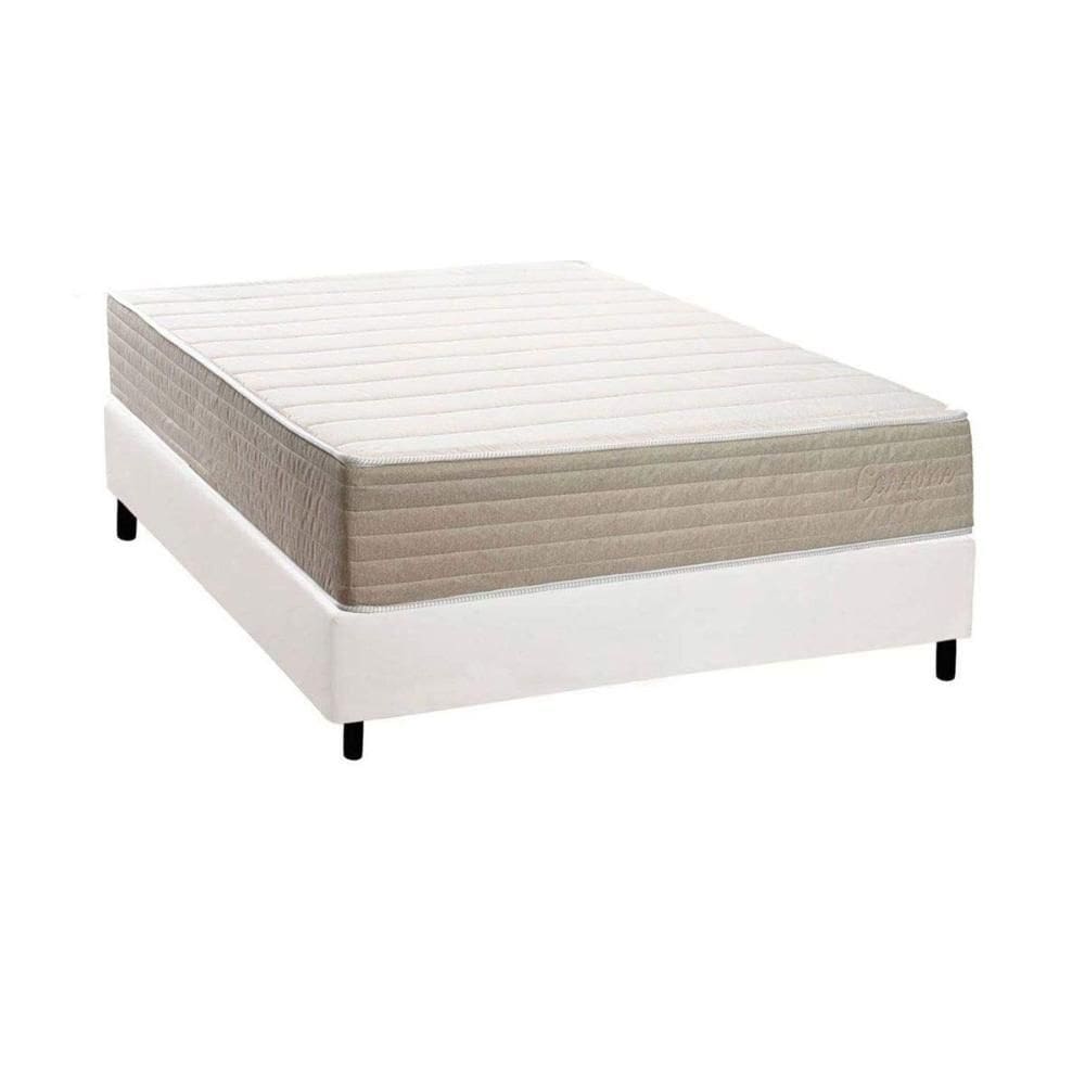 Cama Box NOVO + Colchão Espuma Kappesberg D33 Anatômico Carmine + Base CRC Corano White