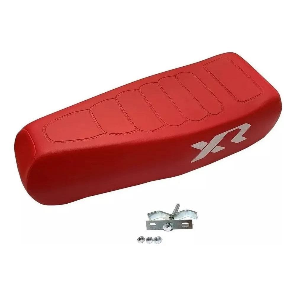 Banco Selim Mobilete Para Bicicleta + Presilha De Fix Vermel