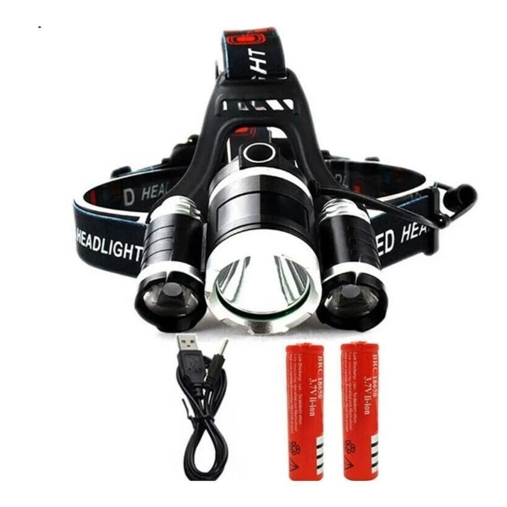 Lanterna De Cabeça Holofote 3 Leds Super Potente Ciclismo