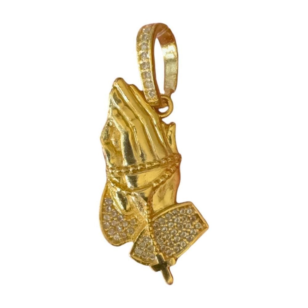 Pingente Fé Cravejada - Banhado A Ouro 18K