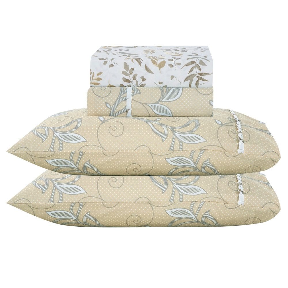 Jogo Lençol Queen Primor 4pç 100% Poliéster - Ramo_Cre