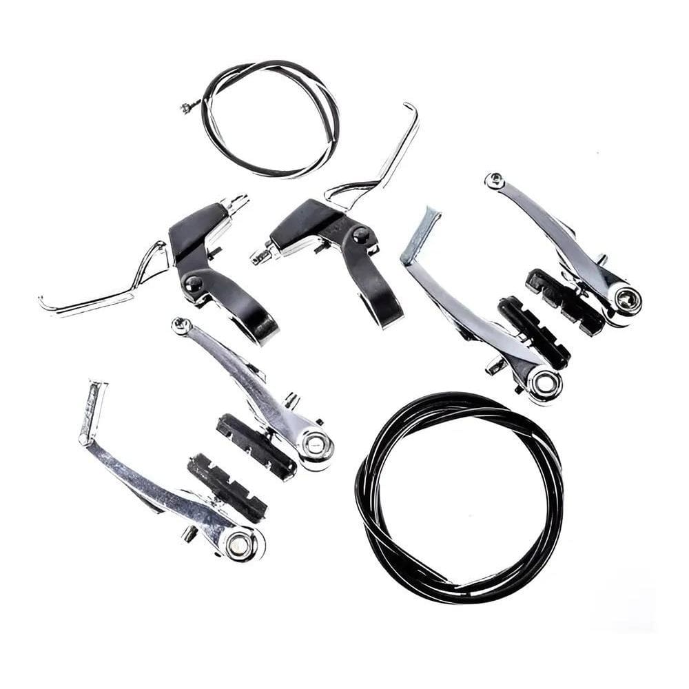 Freio V-Brake Bicicleta Com Manete Alumínio Completo Bike