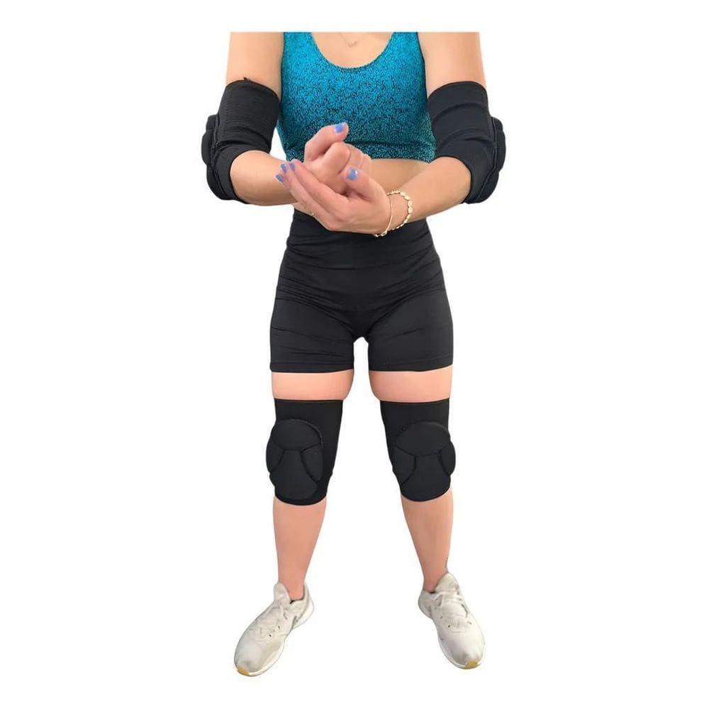 Kit Joelheira E Cotoveleira Acolchoada Vôlei, Futsal E Mma G