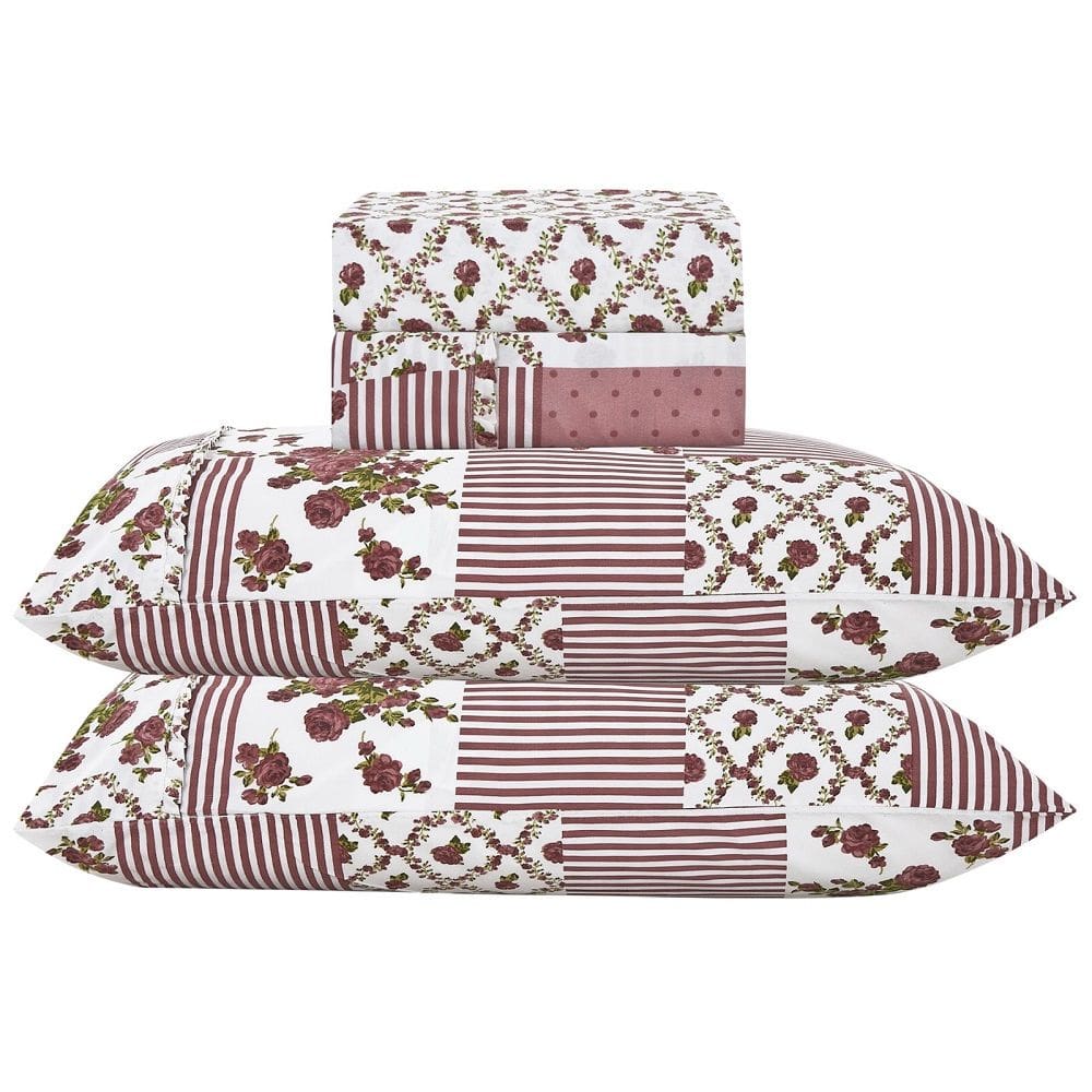 Jogo Lençol king Primor 4pç 100% Poliéster - Pat_Malva