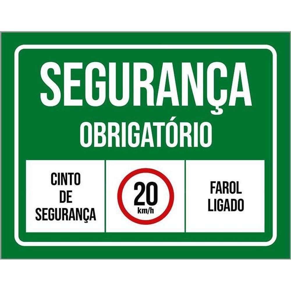 Placa Segurança Obrigatório Cinto De Segurança Farol 36X46