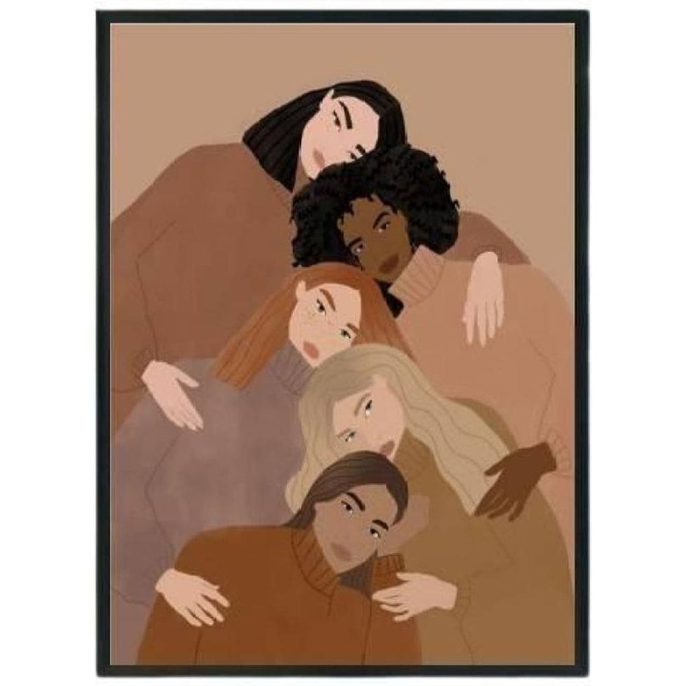 Quadro Mulheres Unidas Não Vencidas Moldura Preta 24X18Cm