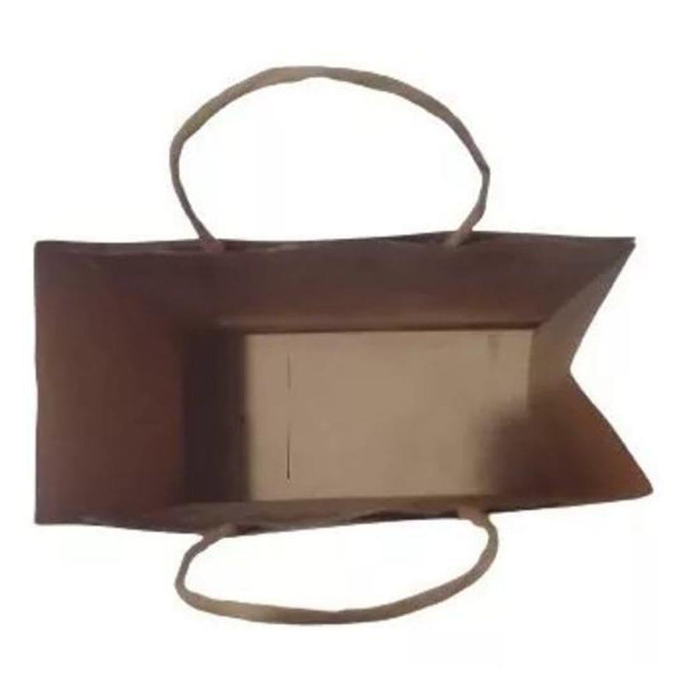 Sacola De Papel Pardo Kraft Com Alça M 31,5X24X10Cm C/25