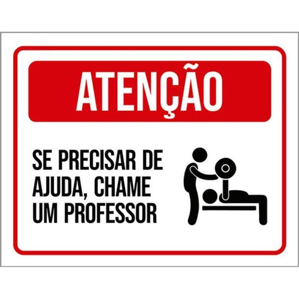 Kit 3 Placas Se Precisar De Ajuda Chame Professor Academia