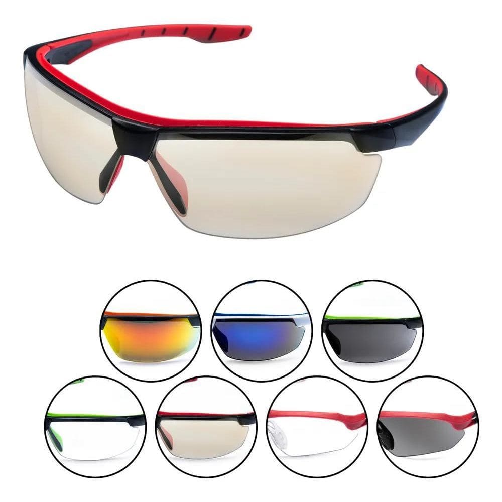 Oculos Sol Ciclismo Bike Vermelho Lente In Out Espelhado