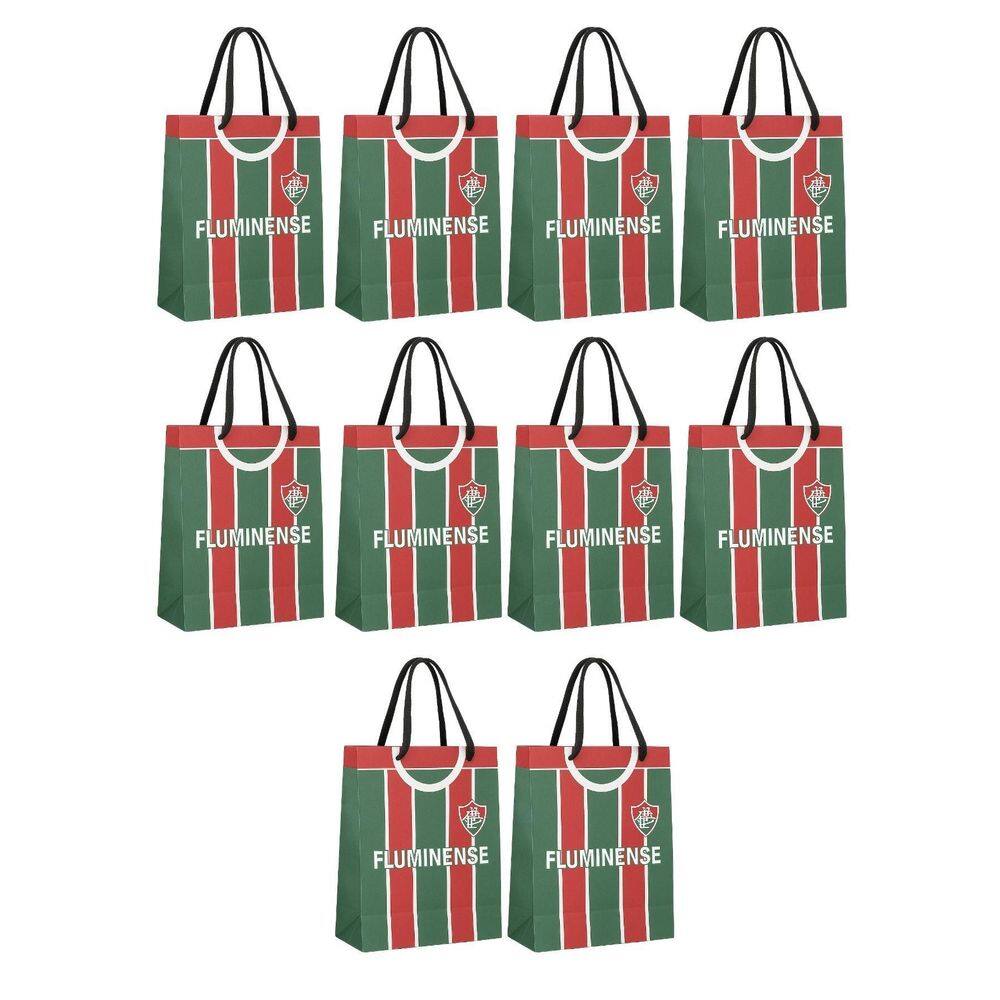 Kit 20 Sacola Papel Of-Set Alça Gorgurão Fluminense Presente