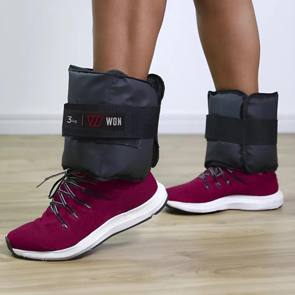 Par Caneleira Tornozeleira De Peso 3 Kg Won Pre