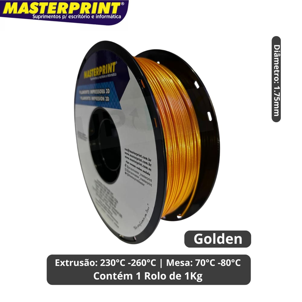 Filamento 3D - PETG Golden - Rolo 1KG (1.75mm)