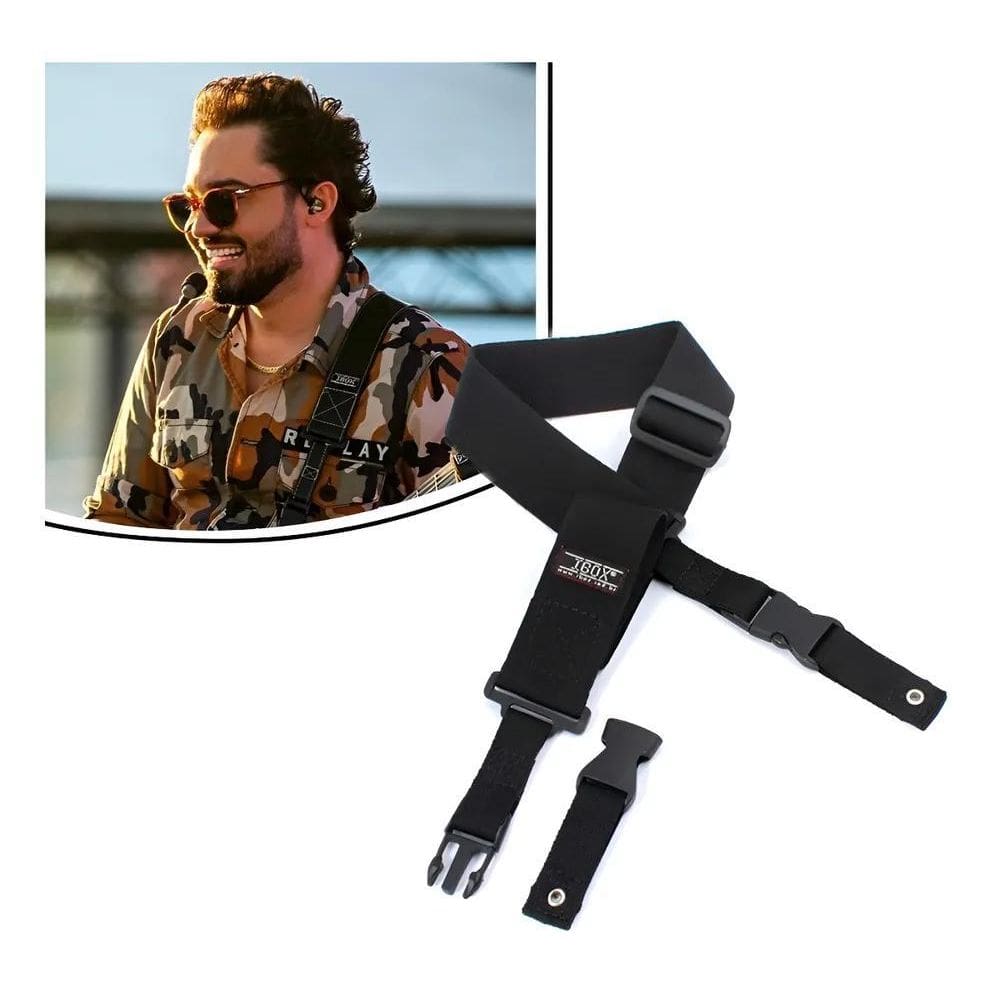 Correia Alça Ibox Quick Release Colors Guitarra Preta Cqrp