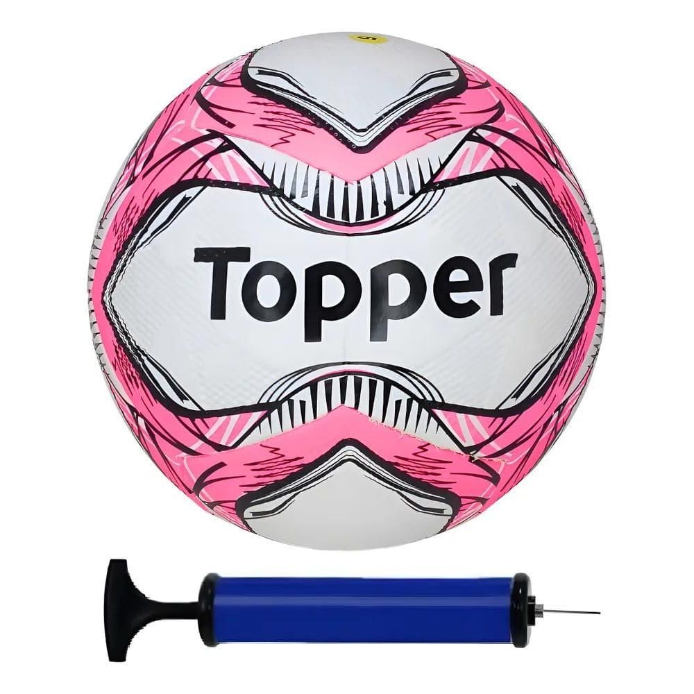 Bola Society Topper Slick + Bomba De Ar Cor Rosa-Chiclete