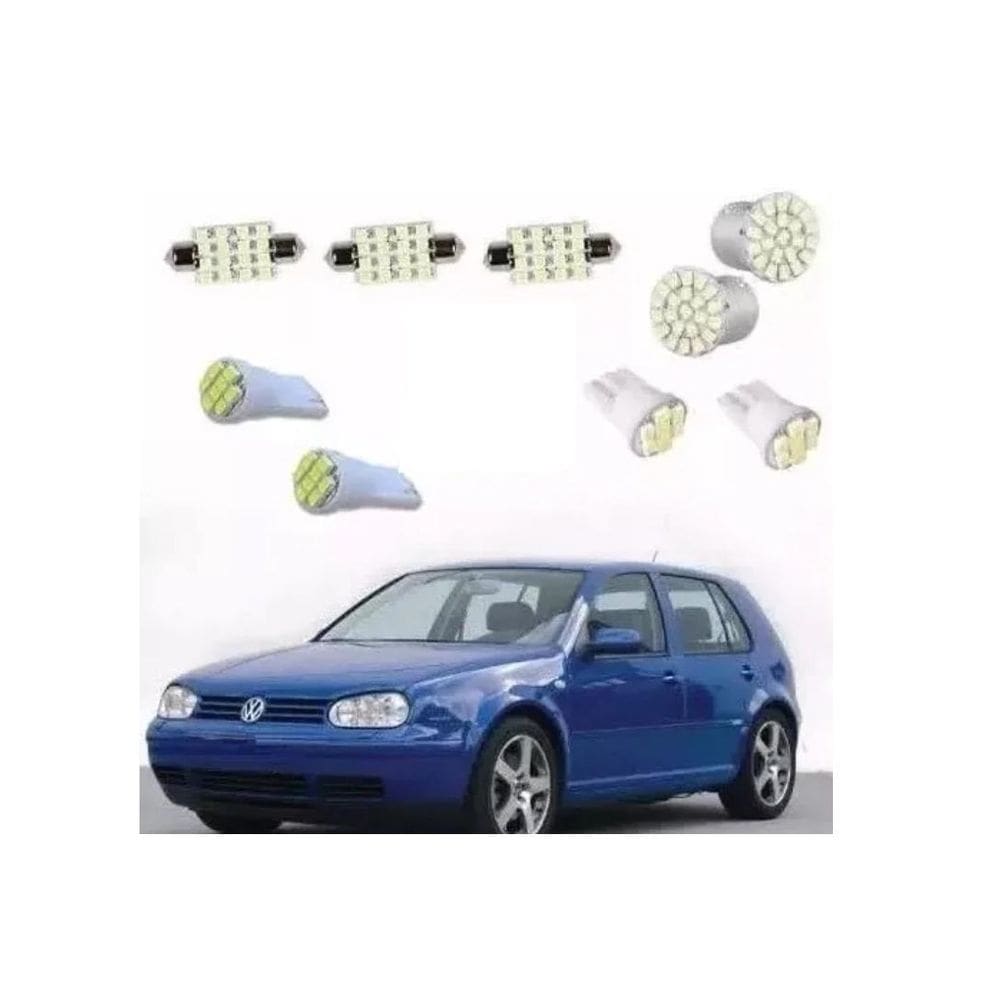 Led Pingo E Torpedo Vw Golf Farolete Placa Teto Ré Kit