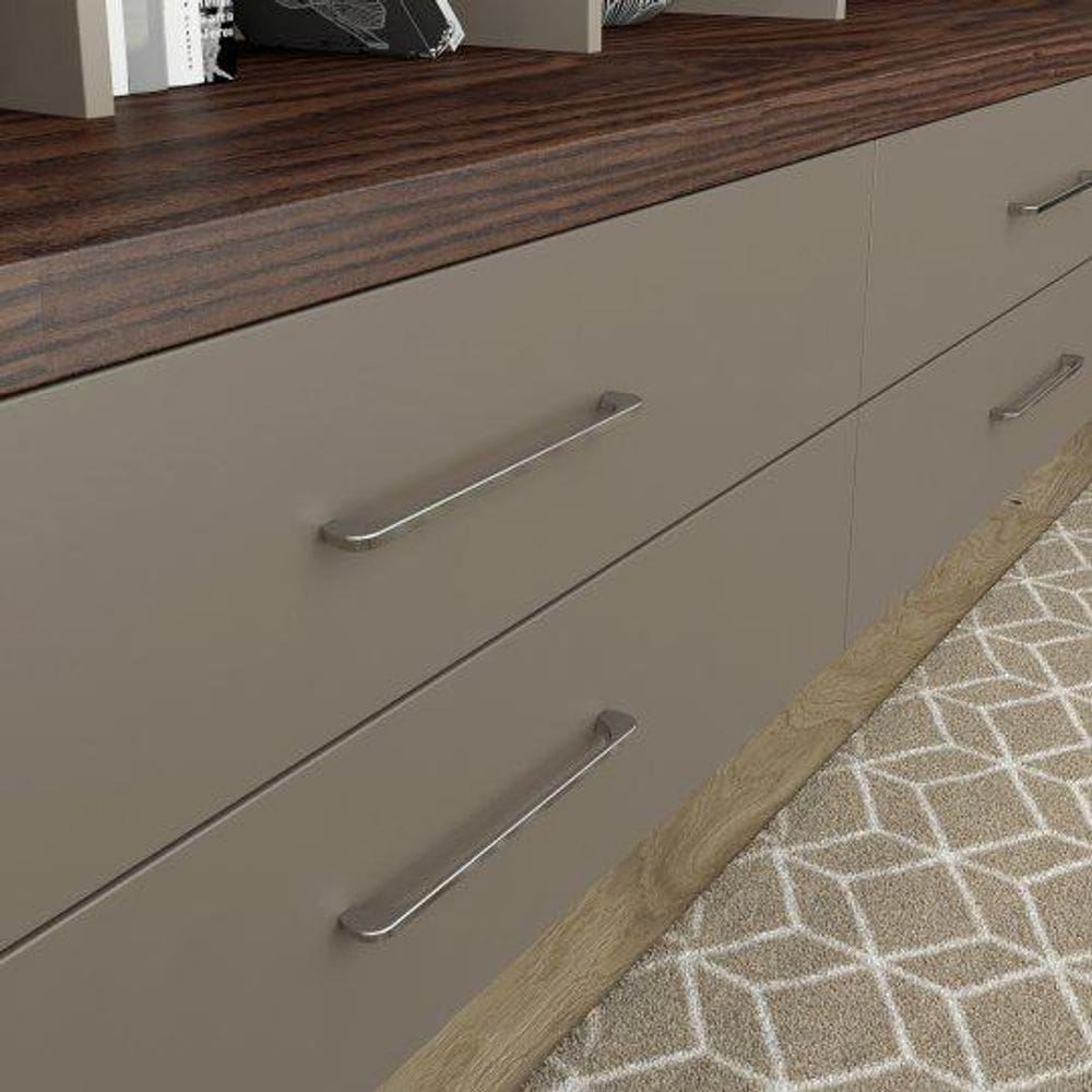 Kit 1 Puxador Dag 128 Mm Puxadores De Guarda Roupa Prata