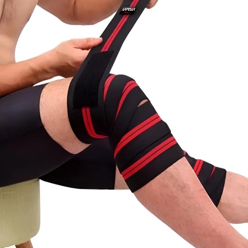 Faixa Elastica Joelho Par Musculação Protege Articulação Cor