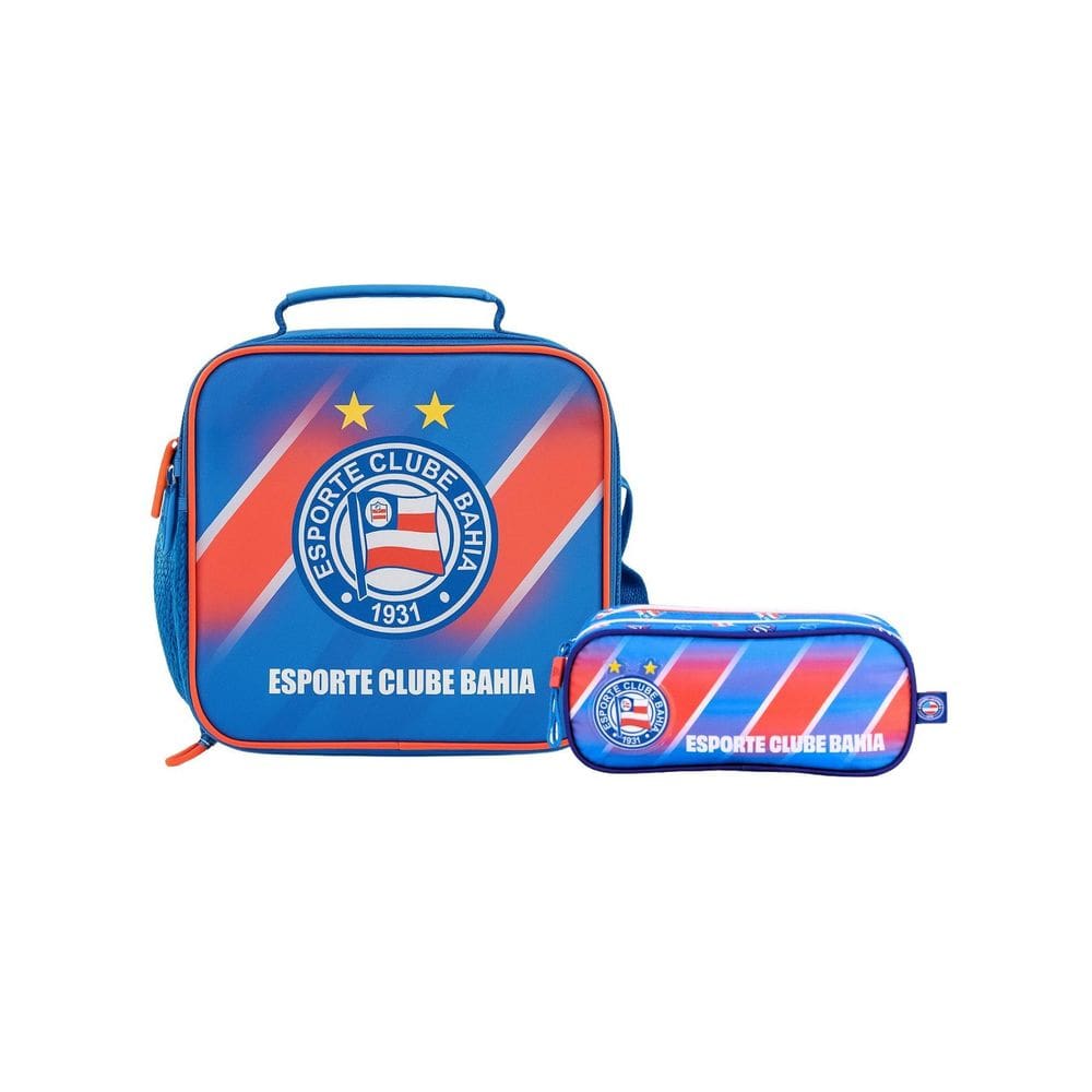 Kit Escolar Futebol Time Bahia Lancheira Térmica + Estojo