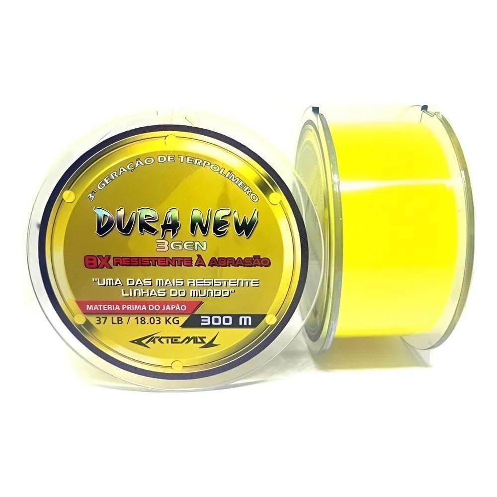 Linha Duranew 0.37Mm 300M Monofilamento Nova Duranium Amarel