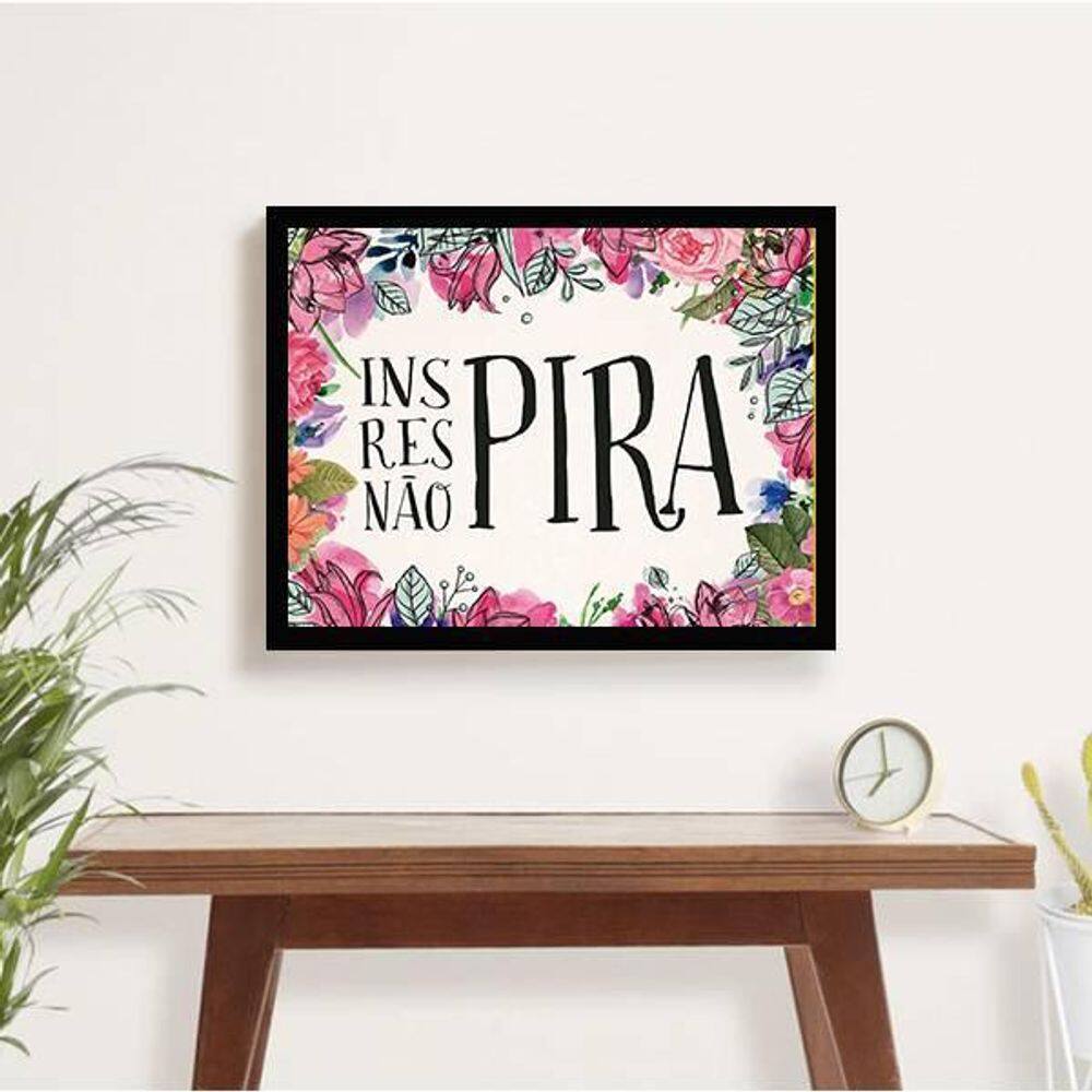 Quadro Decorativo Inspira, Respira, Não Pira 45X34Cm