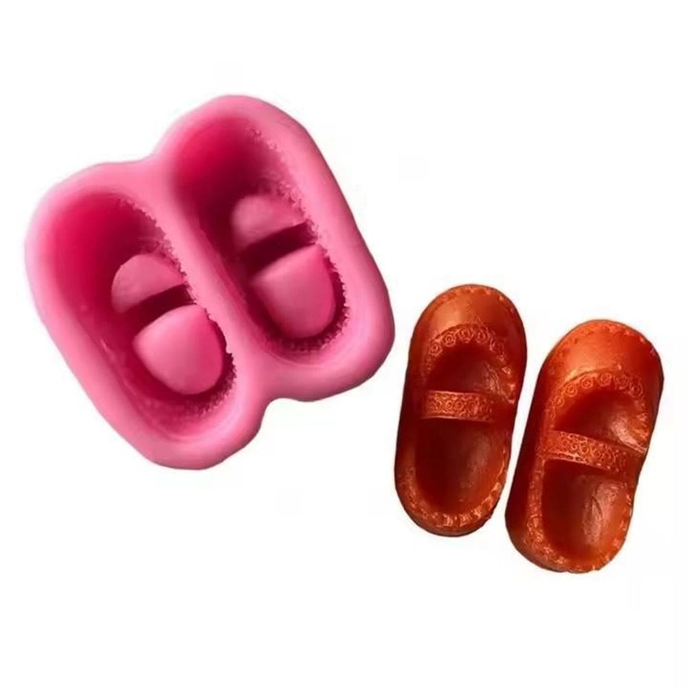 Molde Silicone Sapatilha Sandalia Sapatinho Bebe 3D Nenem