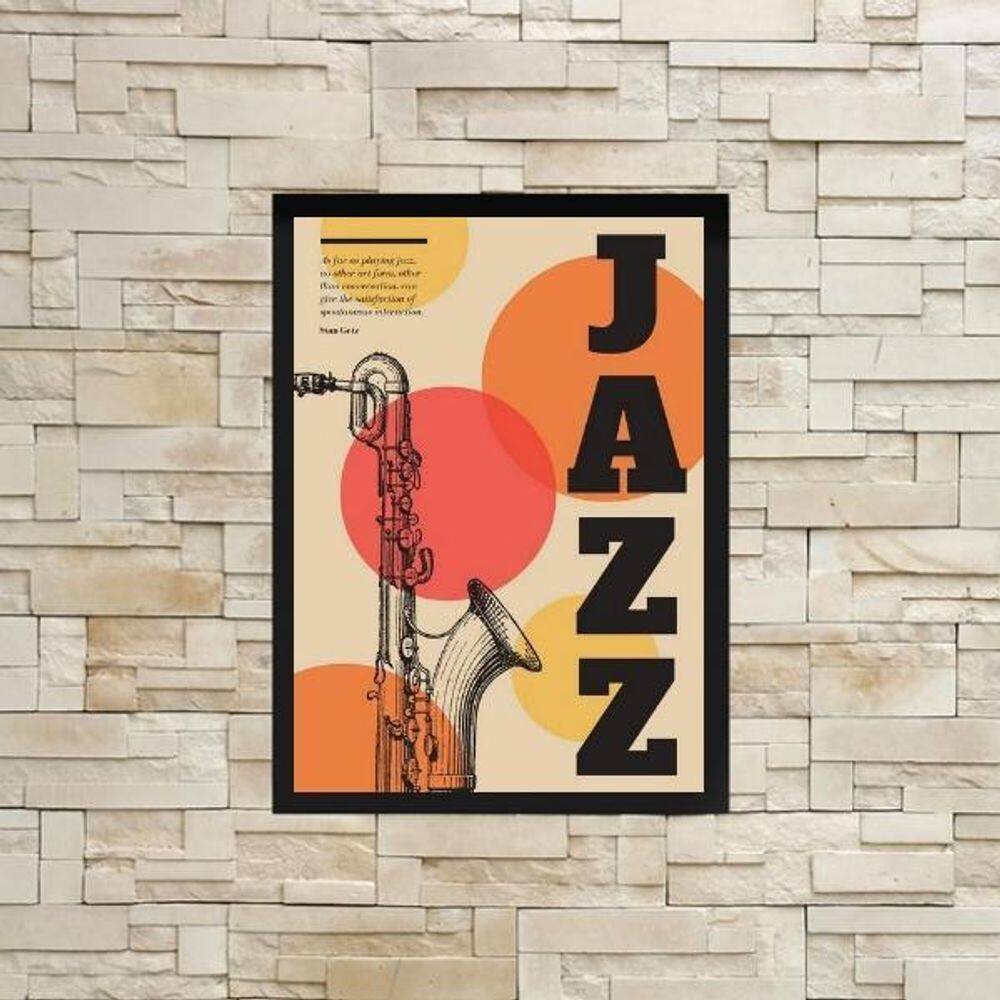 Quadro Decorativo Cartaz Jazz 24X18Cm