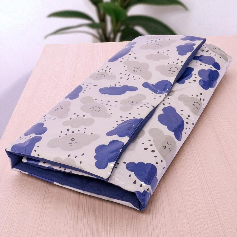 Trocador Portátil Fraldas Impermeável De Bebê Nuvem Marinho