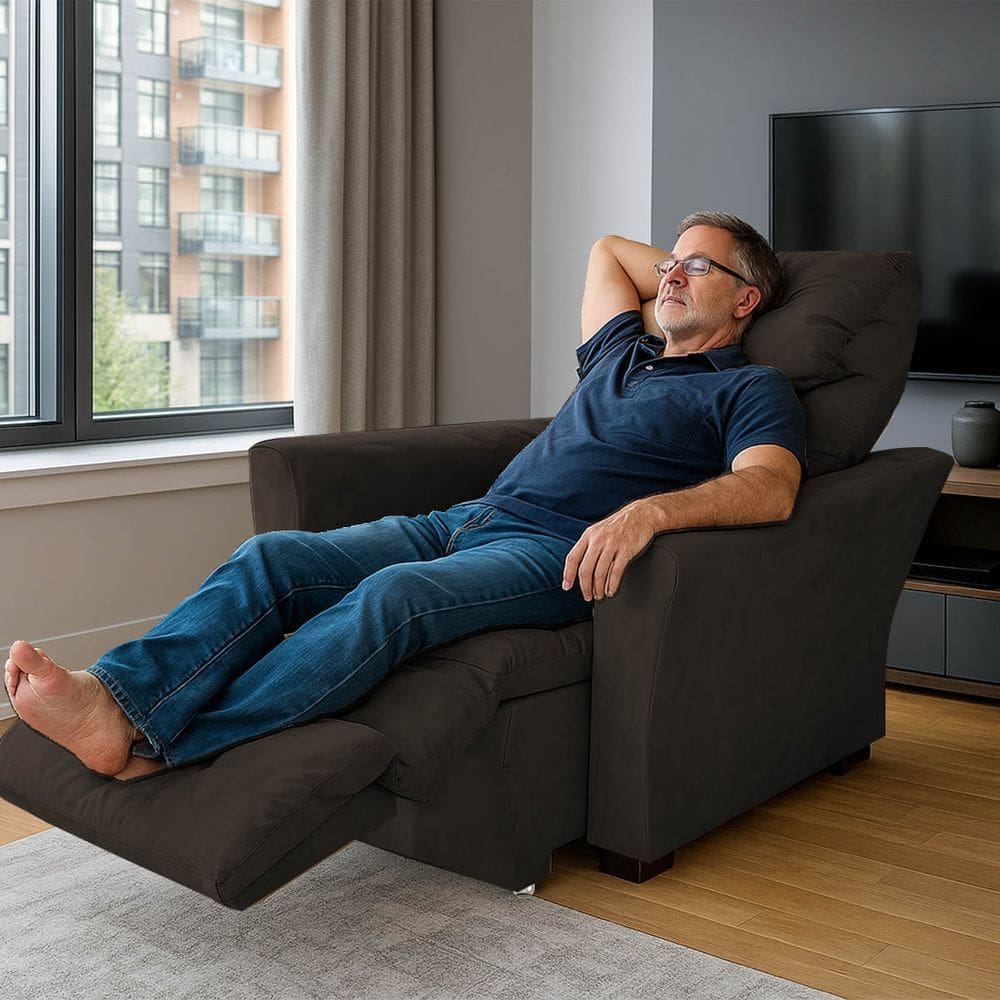 Poltrona Cadeira Papai Mamãe Idoso Reclinável E Retrátil Bellagio Marrom