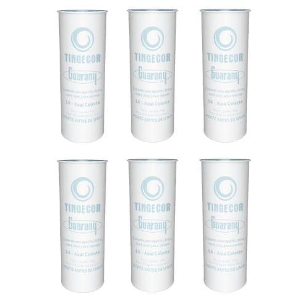 Tinta Tecido Tingecor Guarany 40G  6 Unidades  Azul Celeste