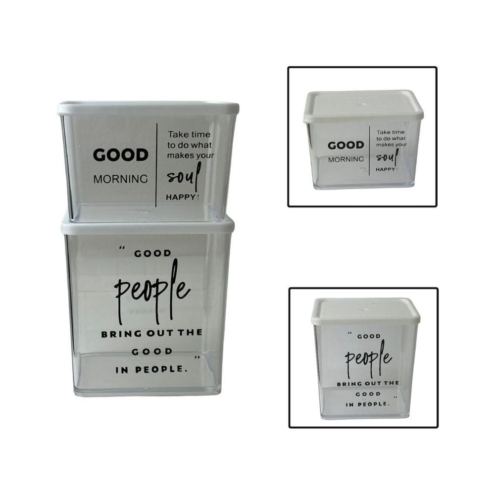 Kit 2 Potes Herméticos Organizadores Alimentos 370Ml E 615Ml