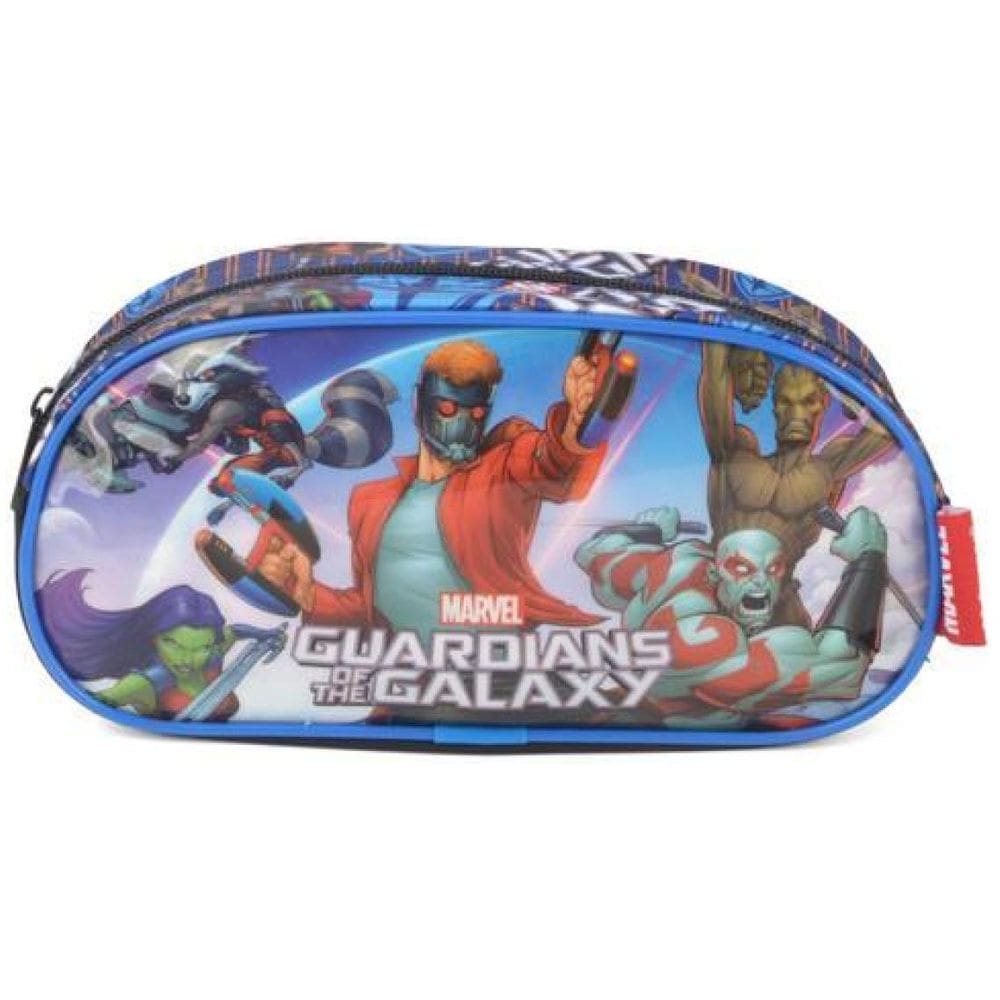 Estojo Escolar Guardiões Da Galaxya Azul Marvel Organizador