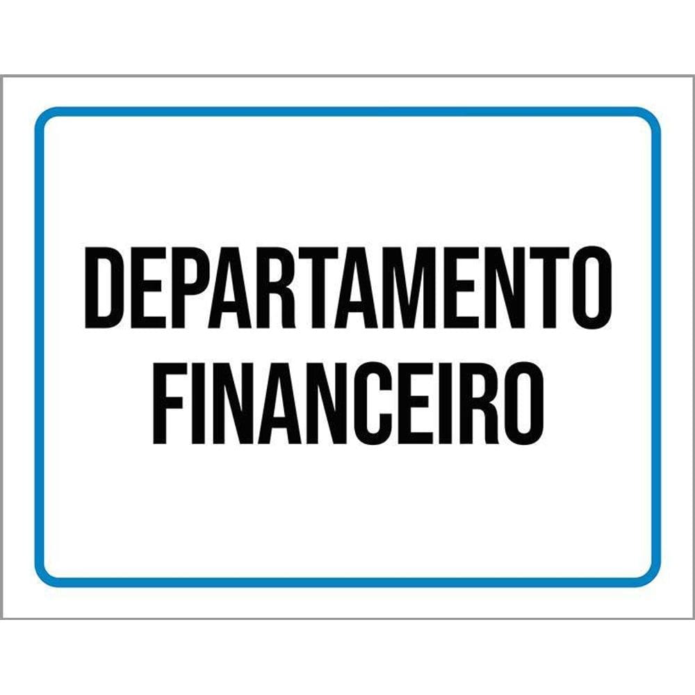 Kit 3 Placas Ambiente Sinalização Departamento Financeiro