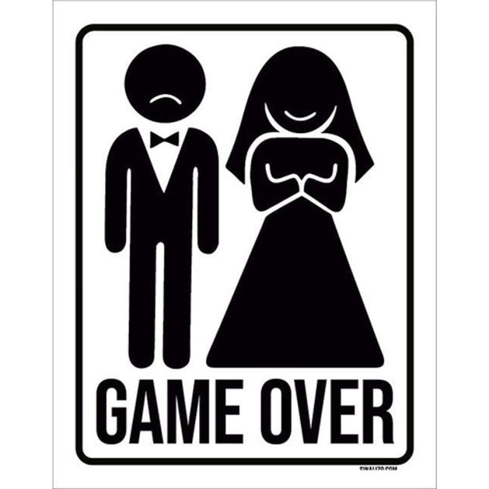 Kit 3 Placas Sinalização - Game Over Casamento