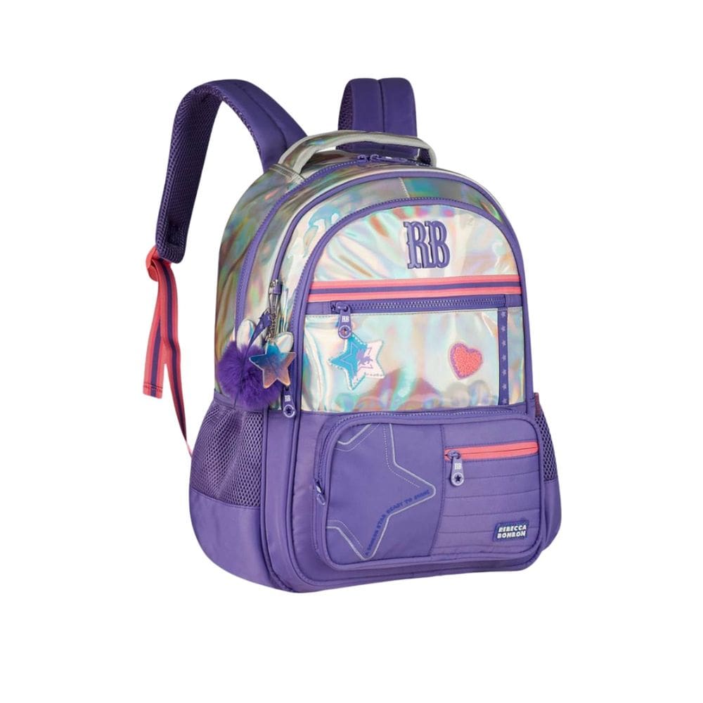 Mochila De Costas Holográfica Rebecca Bonbon Juvenil Escolar