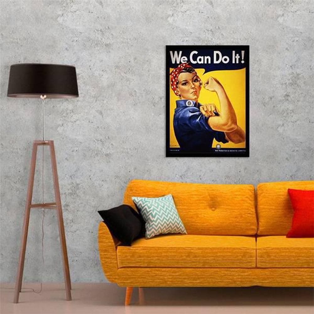 Quadro Decorativo We Can Do It 45X34Cm Moldura Preta