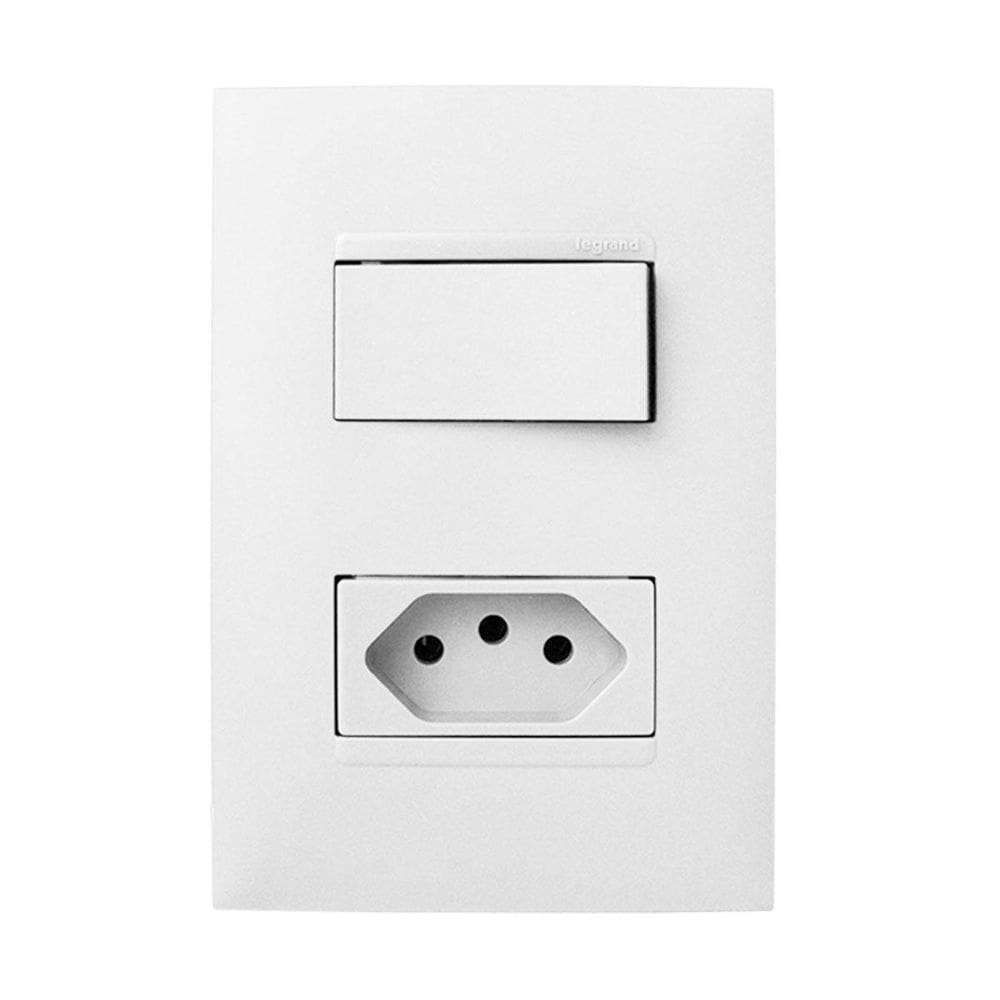 Cj Interruptor + Tomada 20A 4X2 Pial Plus + Branco