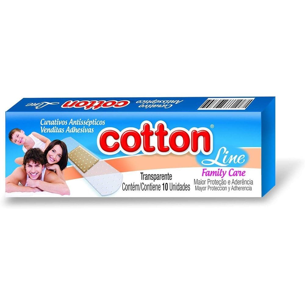 Curativo Antisséptico Transparente Com 10 Unid. Cotton Line