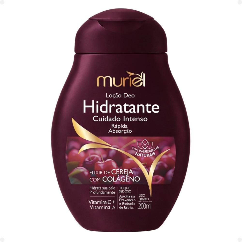 Loção Deo Hidratante Corporal Muriel Elixir De Cereja Com Colágeno 200ml