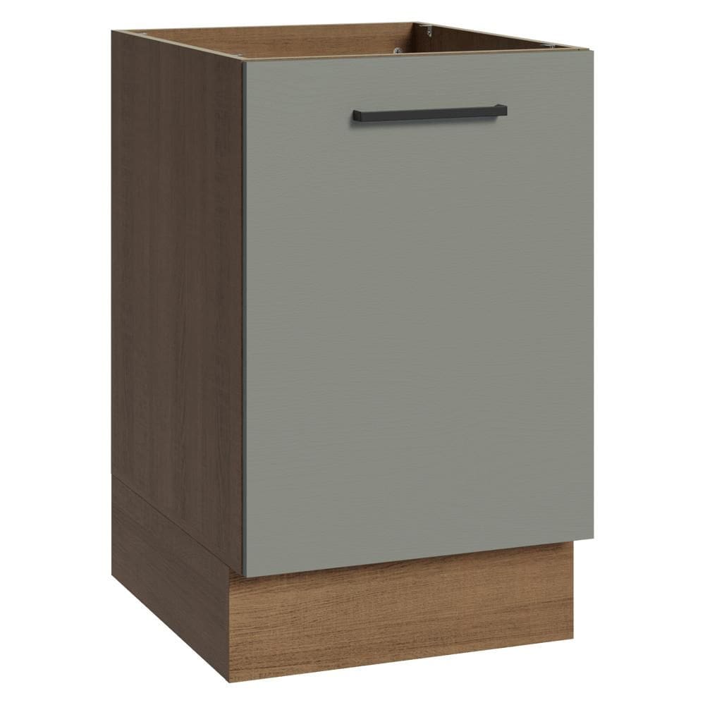 Balcão de Cozinha 50cm 1 Porta (Sem Tampo) Rustic/Cinza Agata Madesa